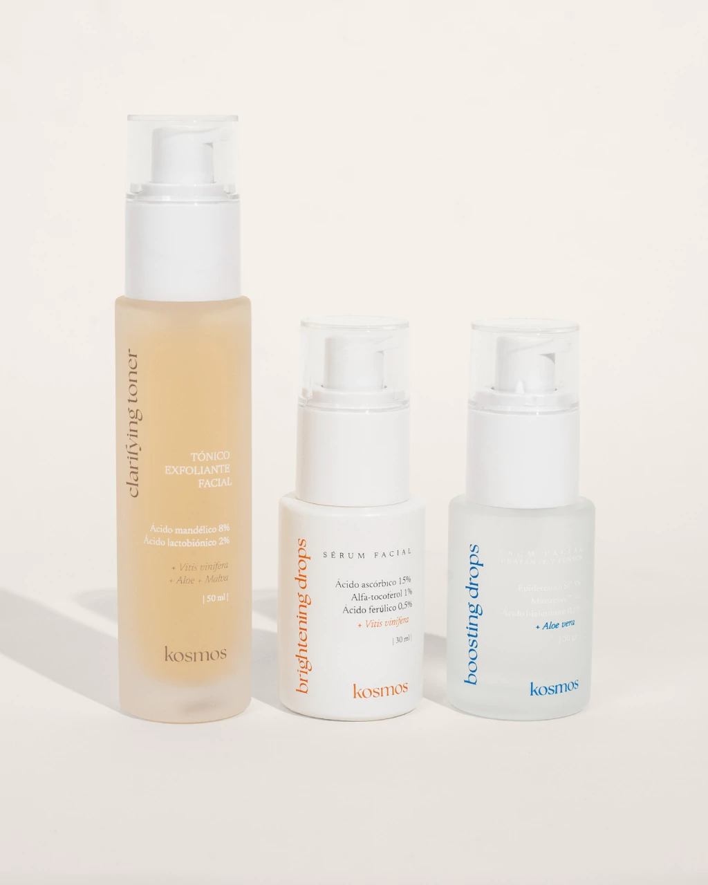 Trío renovador | Brightening Drops + Boosting Drops + Renovador (opción intensa o suave)