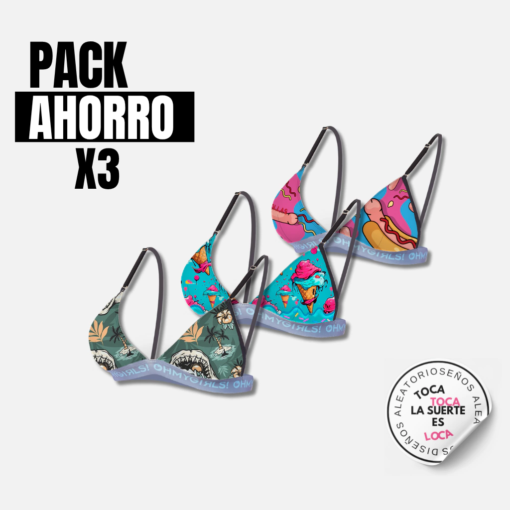 Pack X3 Bralette Estampados surtidos