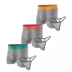 Match Pack X3 de Colaless Regulable Grey + Boxer Clasico Gris