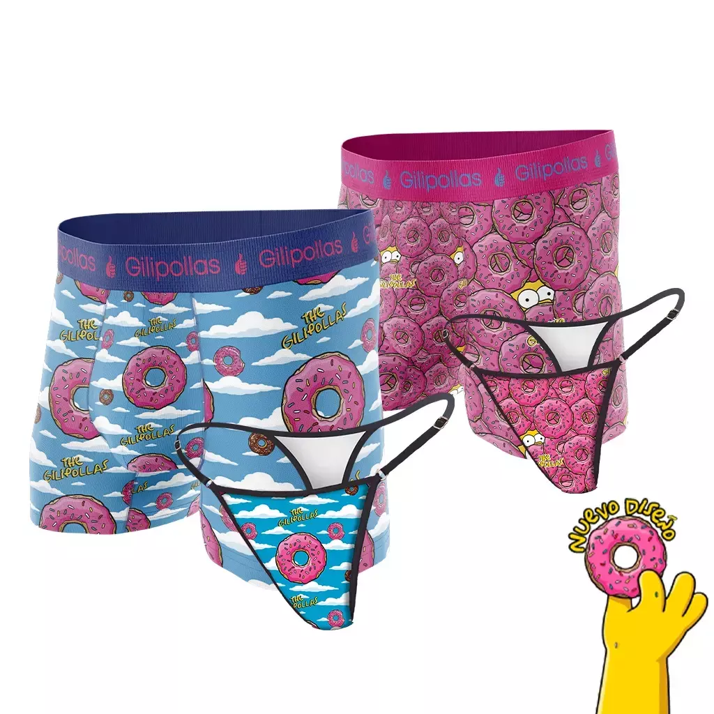 Match 2 Boxers Estampados + 2 Colaless Regulables Donas y Nubes