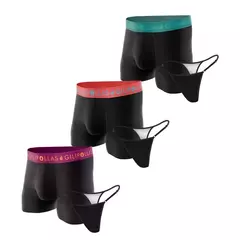 Match Pack X3 de Colaless Regulable Black + Boxer Clasico Negro