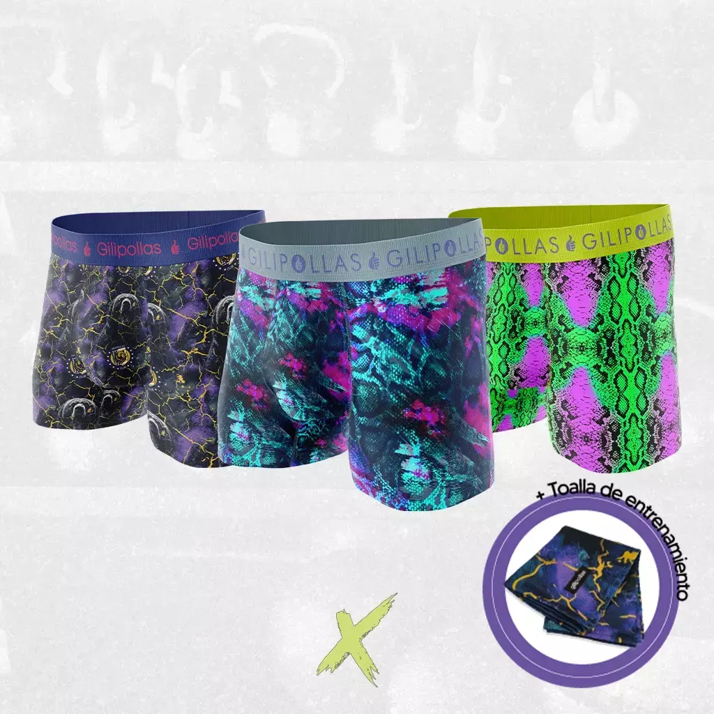Pack X3 Boxers Estampados Surtidos + Toalla Xtreme