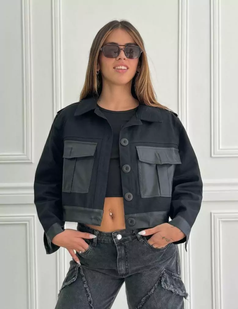 Campera de gabardina con bolsillos Priscila