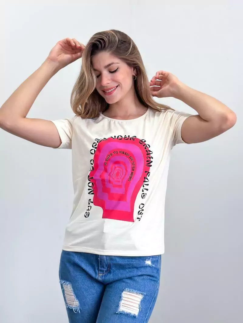 Remera de algodón Brain