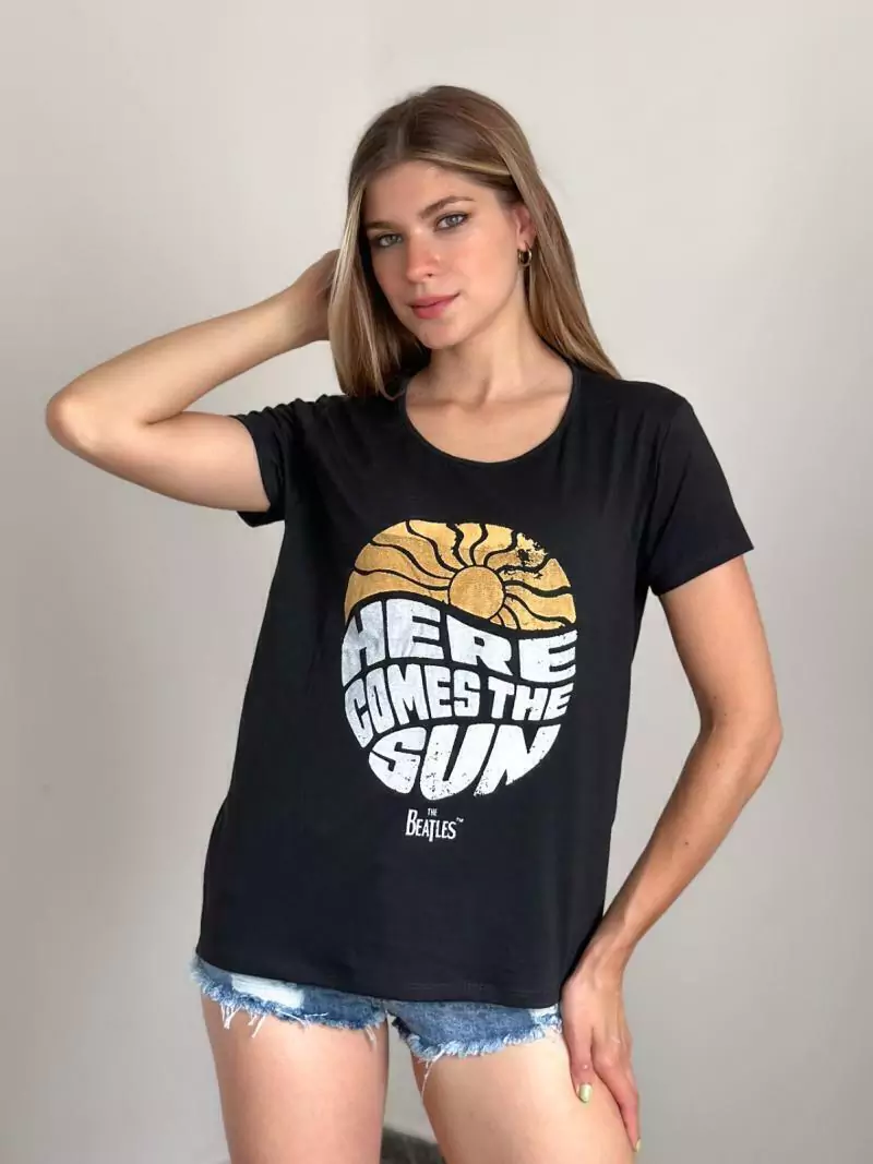 Remera de algodón y lycra Here comes the sun
