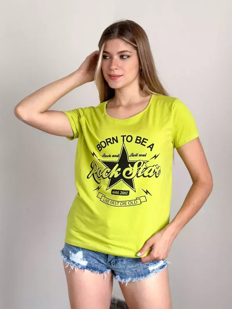 Remera de algodón y lycra Rock star