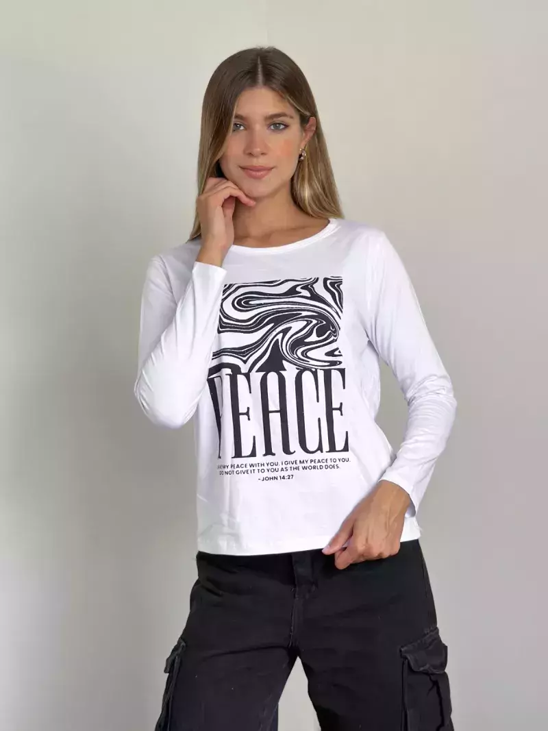Remera manga larga Peace
