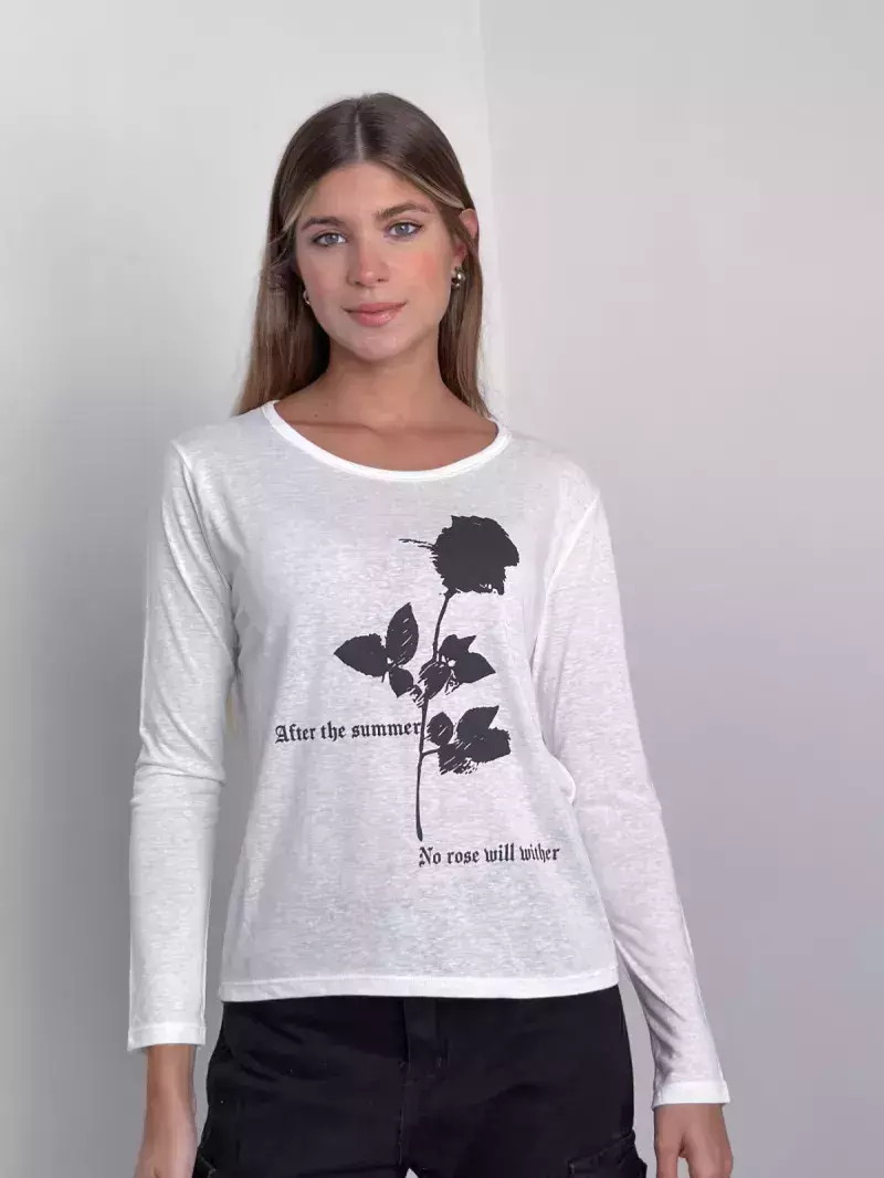 Remera manga larga Rose