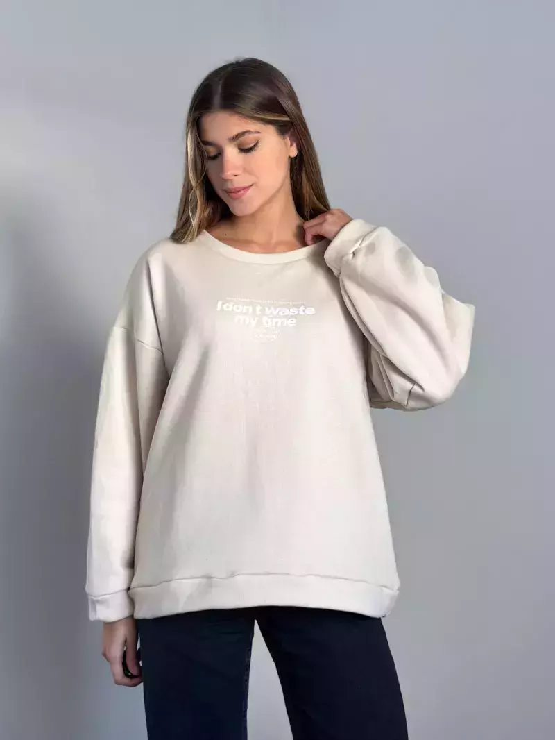 Buzo frisado oversize I don't waste my time
