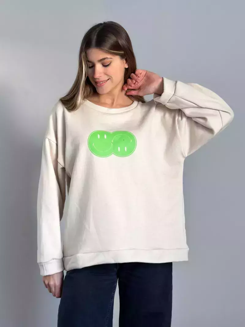 Buzo frisado oversize Happy without you