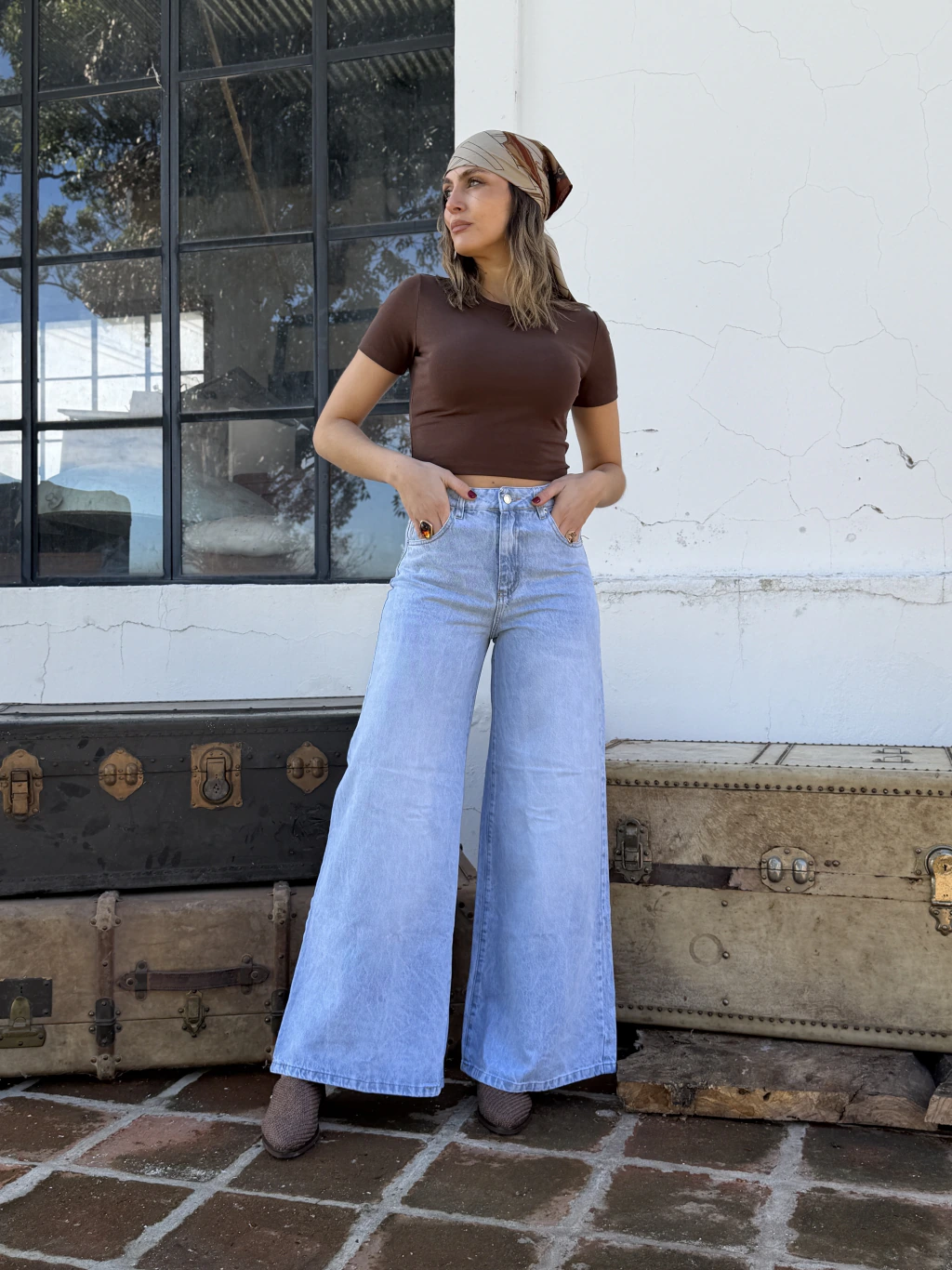 Jeans Super Wide Leg Rebeca Ice
