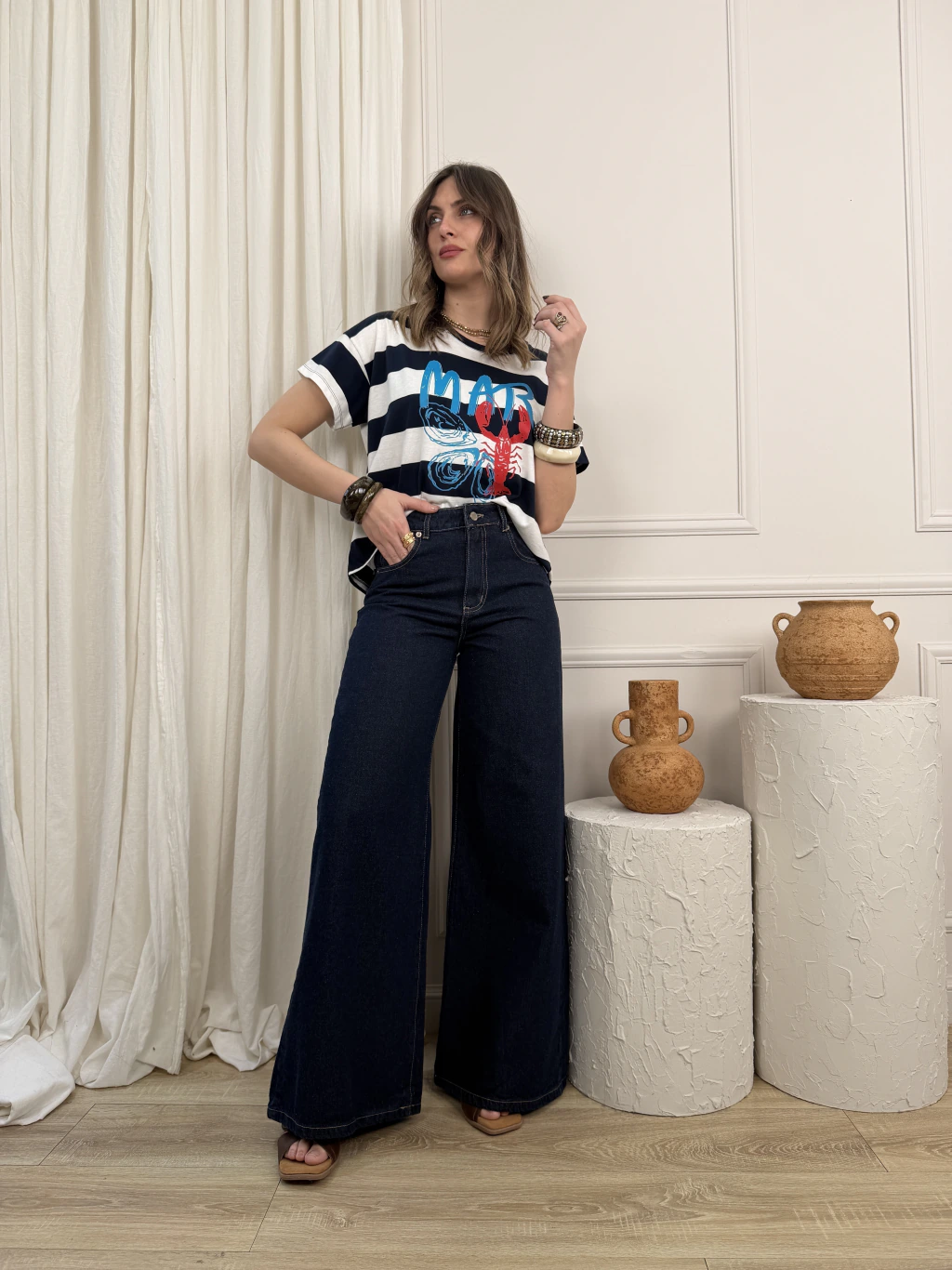 Jeans Super Wide Leg Rebeca Blue