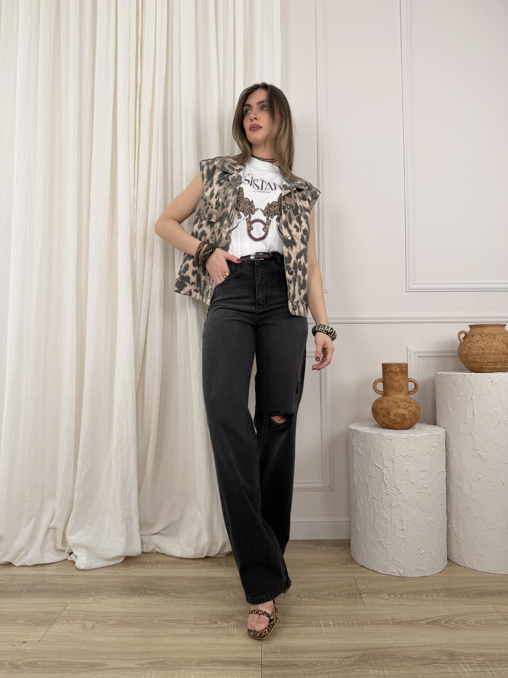 Jeans Recto Bianca Black