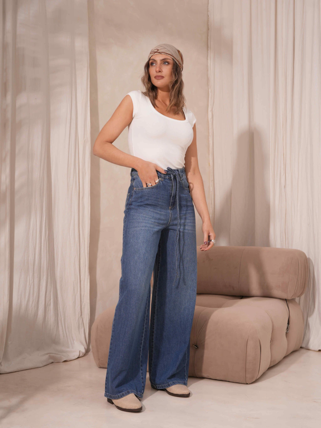 Jeans Wide Leg Mandy Light Blue