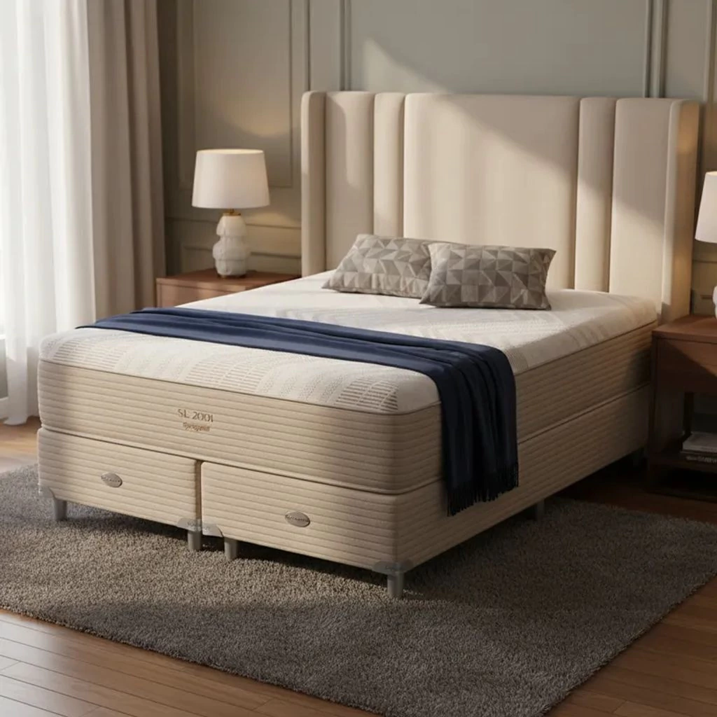 Sommier y Colchón Resortes Springwall SL 2001 Antiestres 160x200 Queen