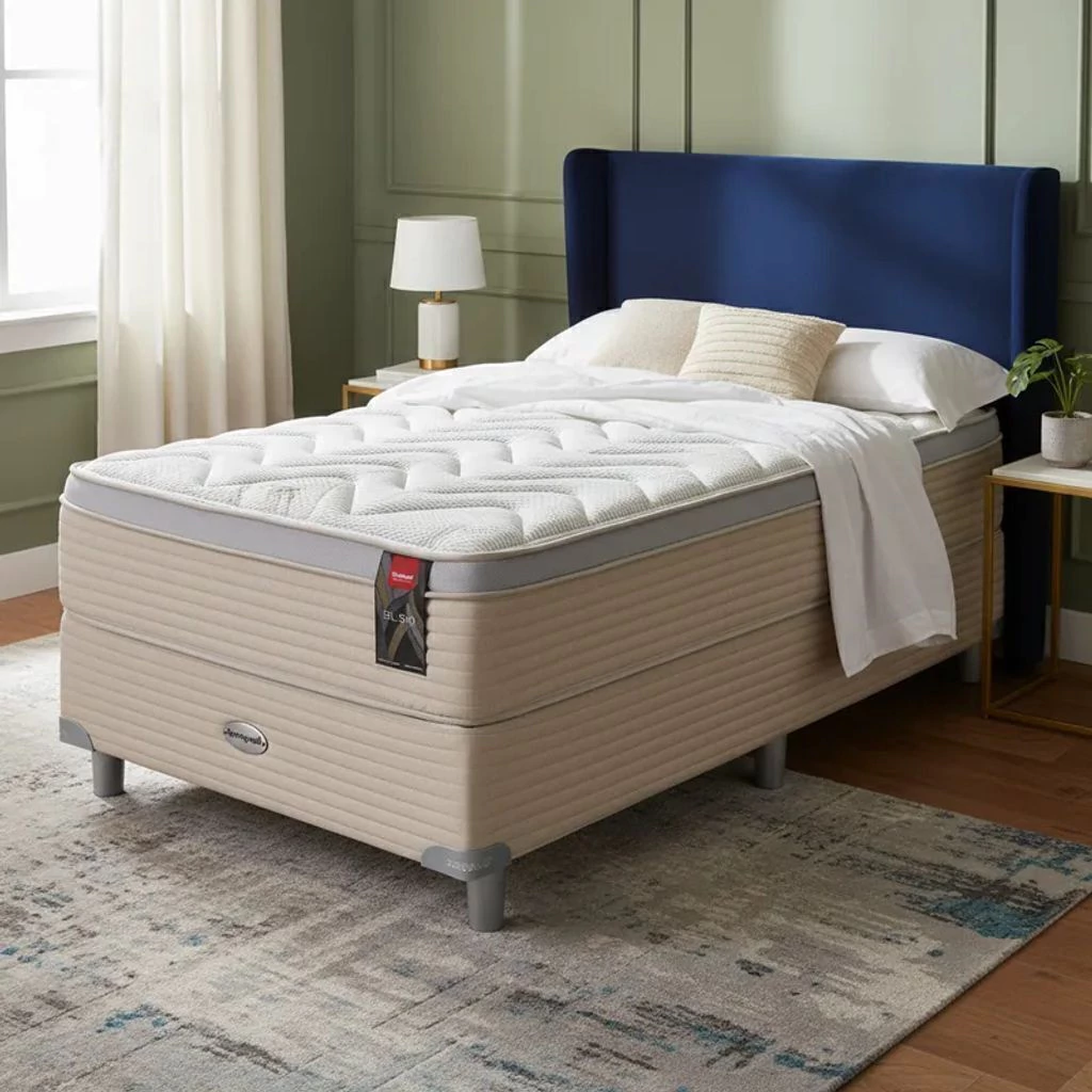 Sommier y Colchón Resortes Springwall BL 510 Espuma Soft 080x190 1 Plaza