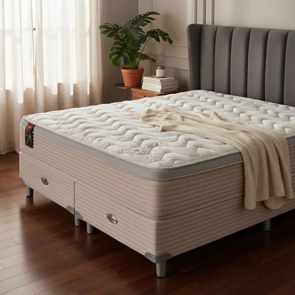 Sommier y Colchón Resortes Springwall BL 510 Espuma Soft 160x200 Queen