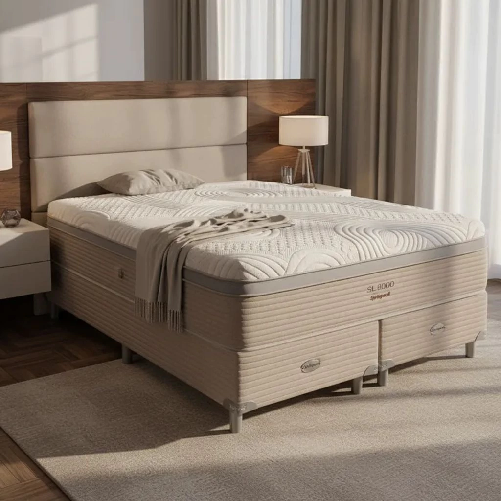 Sommier y Colchón Resortes Springwall SL 8000 Viscoelástica 160x200 Queen