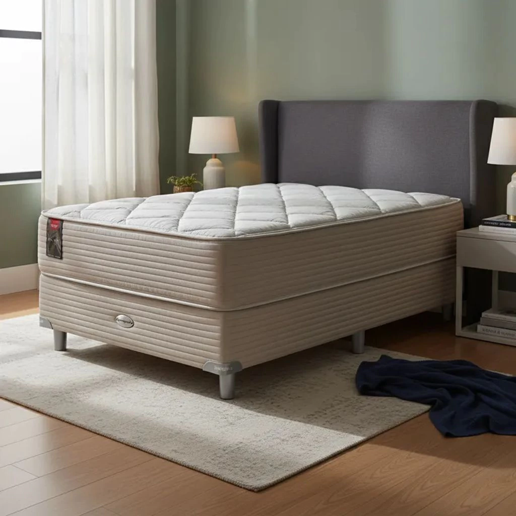 Sommier y Colchón Resortes Springwall BL 910 Pocket 090x190 1 1/2 Plaza