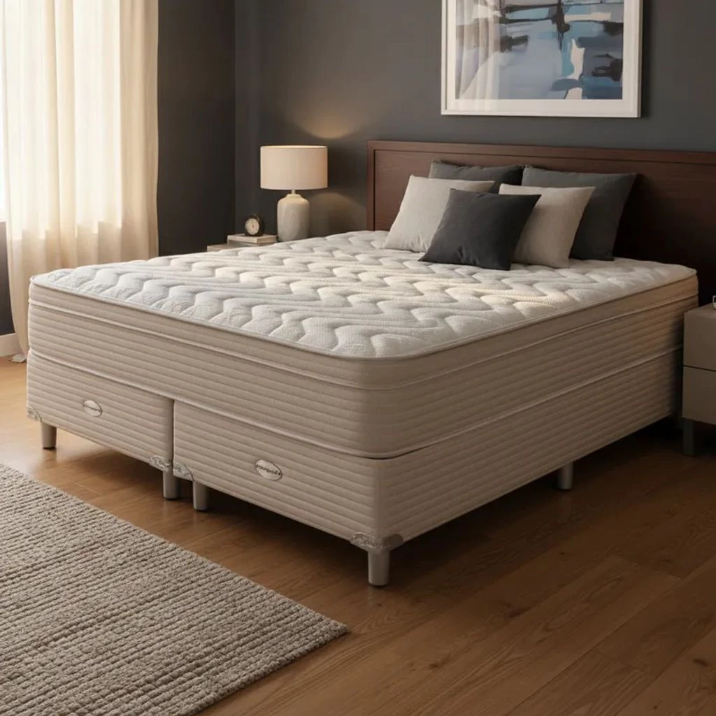 Sommier y Colchón Espuma Springwall MULTIX Alta Densidad 160x200 Queen