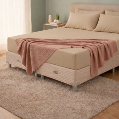 Juego de Sábanas Línea Microfibra Springwall Dreams 140X200 2 Plazas Beige, foto 3 de 4