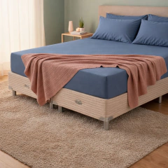 Juego de Sábanas Línea Microfibra Springwall Dreams 160X200 Queen Celeste, foto 3 de 4