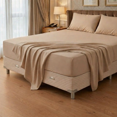 Juego de Sábanas Springwall Dreams Línea Hotel Algodón 200H King 200x200 Beige, foto 3 de 8