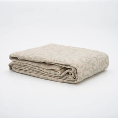 Cubre cama Springwall Dreams Jacquard de algodón Queen Natural y verde, foto 4 de 9