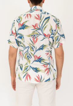 Camisa Manga Corta Fibrana Clasica Blanco Flor AVR, foto 4 de 5