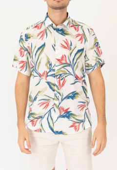 Camisa Manga Corta Fibrana Clasica Blanco Flor AVR, foto 3 de 5