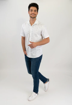 Camisa Manga Corta Slim Fit Blanco Fant, foto 1 de 3