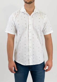 Camisa Manga Corta Slim Fit Blanco Fant, foto 2 de 3