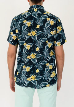 Camisa Manga Corta Fibrana Clasica Marino Flor Am, foto 4 de 5