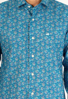 Camisa Corte Ejecutivo Azul Flores 1597, foto 3 de 6