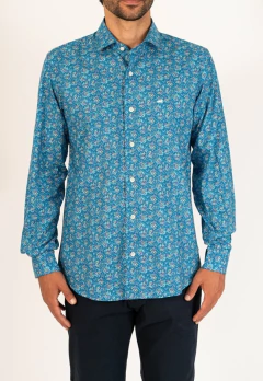 Camisa Corte Ejecutivo Azul Flores 1597, foto 4 de 6