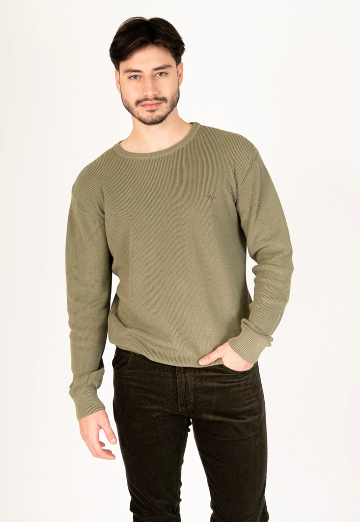 Sweater Base Punto Perle Verde Seco