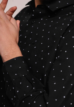 Camisa Corte Clasico Negro COP 1606, foto 2 de 5