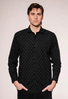 Camisa Corte Clasico Negro COP 1606, foto 3 de 5