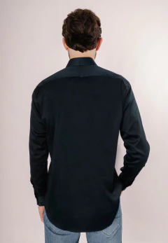 Camisa Corte Clasico Lisa Marino 1661, foto 3 de 4