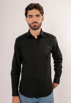 Camisa Corte Ejecutivo Lisa Negro 1660, foto 1 de 4