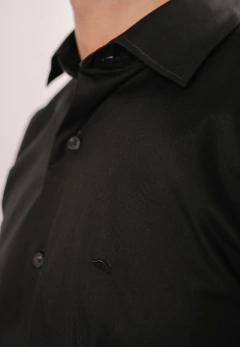 Camisa Corte Ejecutivo Lisa Negro 1660, foto 2 de 4