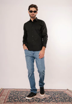 Camisa Corte Ejecutivo Lisa Negro 1660, foto 4 de 4