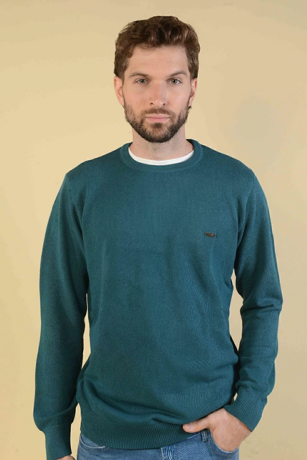 Sweater Pique con Pitucon Petroleo