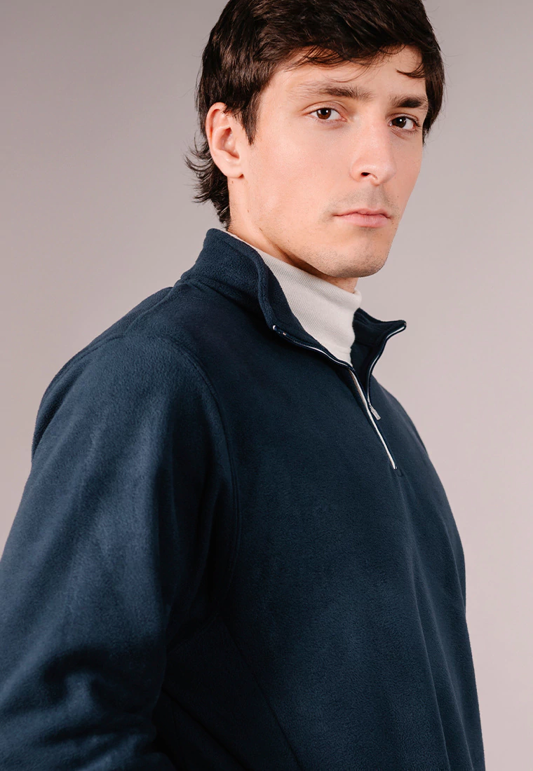Buzo Media Polera con Cierre Nole Marino
