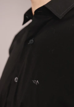 Camisa Corte Clasico Lisa Negro 1652, foto 2 de 4