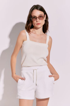 Short Dama Liso Jade Off-White, foto 2 de 4