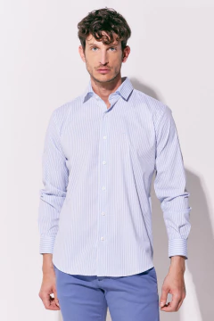 Camisa Corte Ejecutivo Rayas Celeste Bl 708, foto 2 de 4