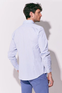 Camisa Corte Ejecutivo Rayas Celeste Bl 708, foto 3 de 4