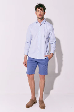Camisa Corte Ejecutivo Rayas Celeste Bl 708, foto 4 de 4
