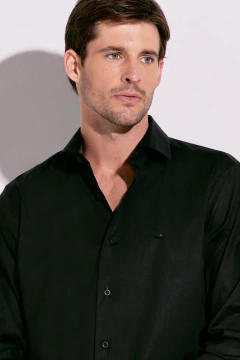 Camisa Corte Ejecutiva Lisa Negro 698, foto 1 de 4